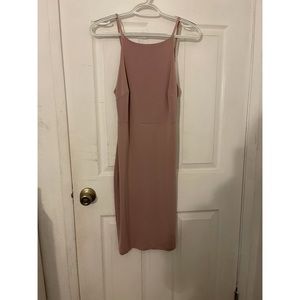 Midi halter open back mauve dress